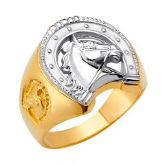 14K 2T Horse Shoe Men's Ring