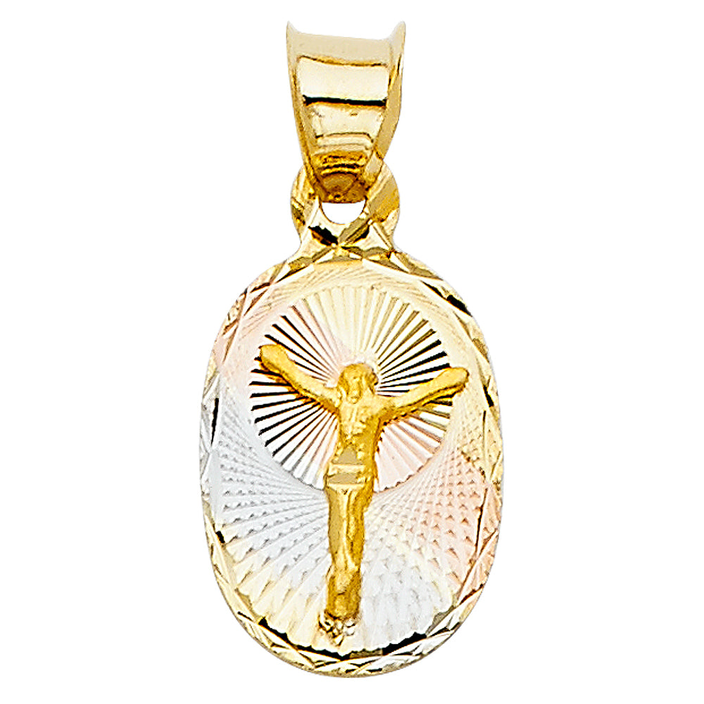 14K 3C DC Jesus Stamp Religious Pendant