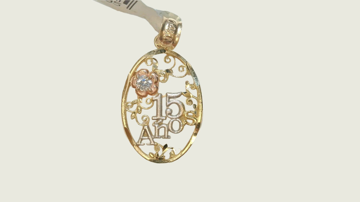 14K 3C Oval 15 Years  Pendant