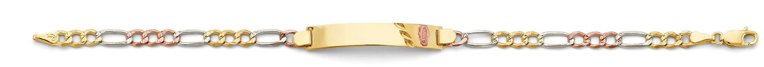 14K 3C Figaro Guadalupe ID Bracelet