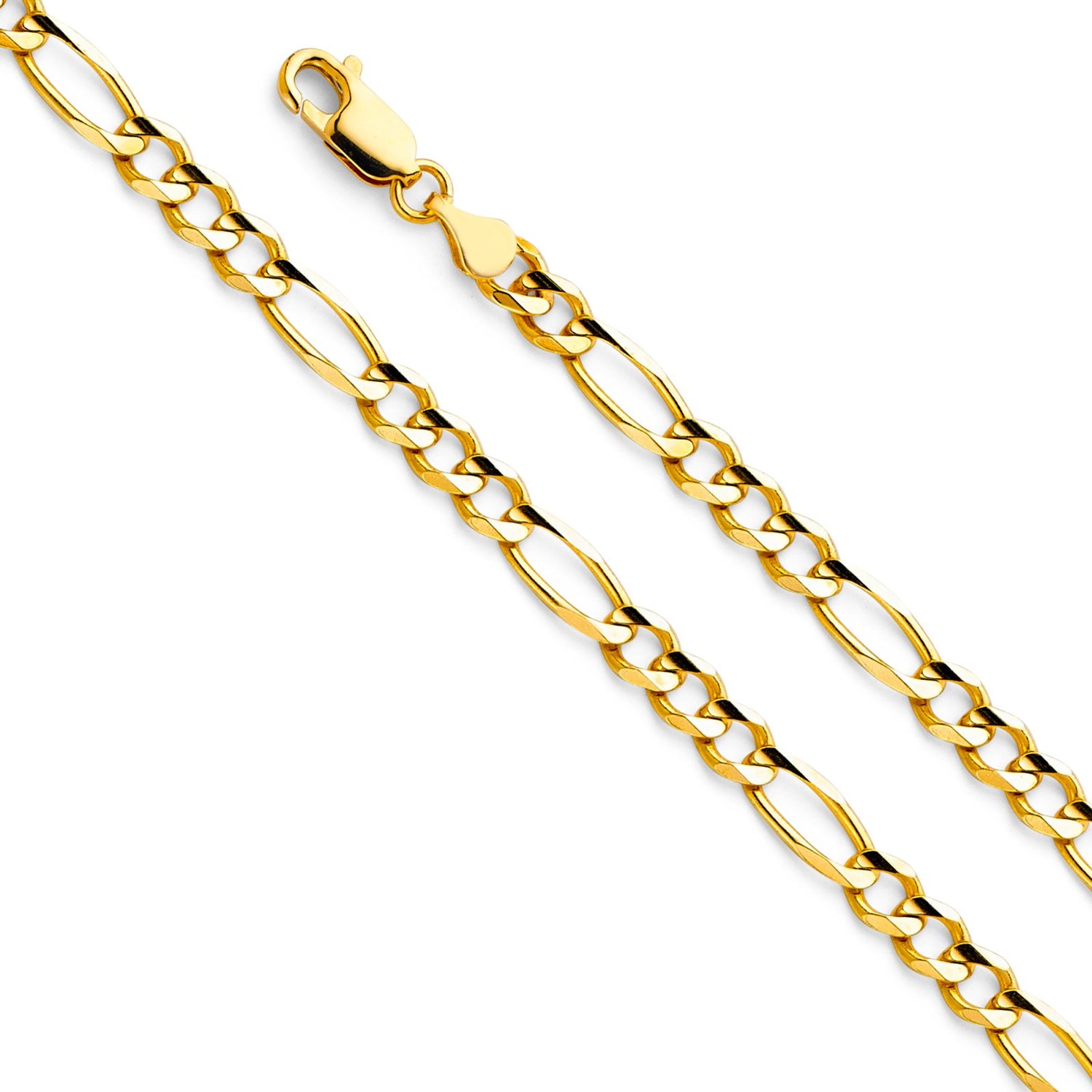 14KY 5.3MM Figaro Chain 24''