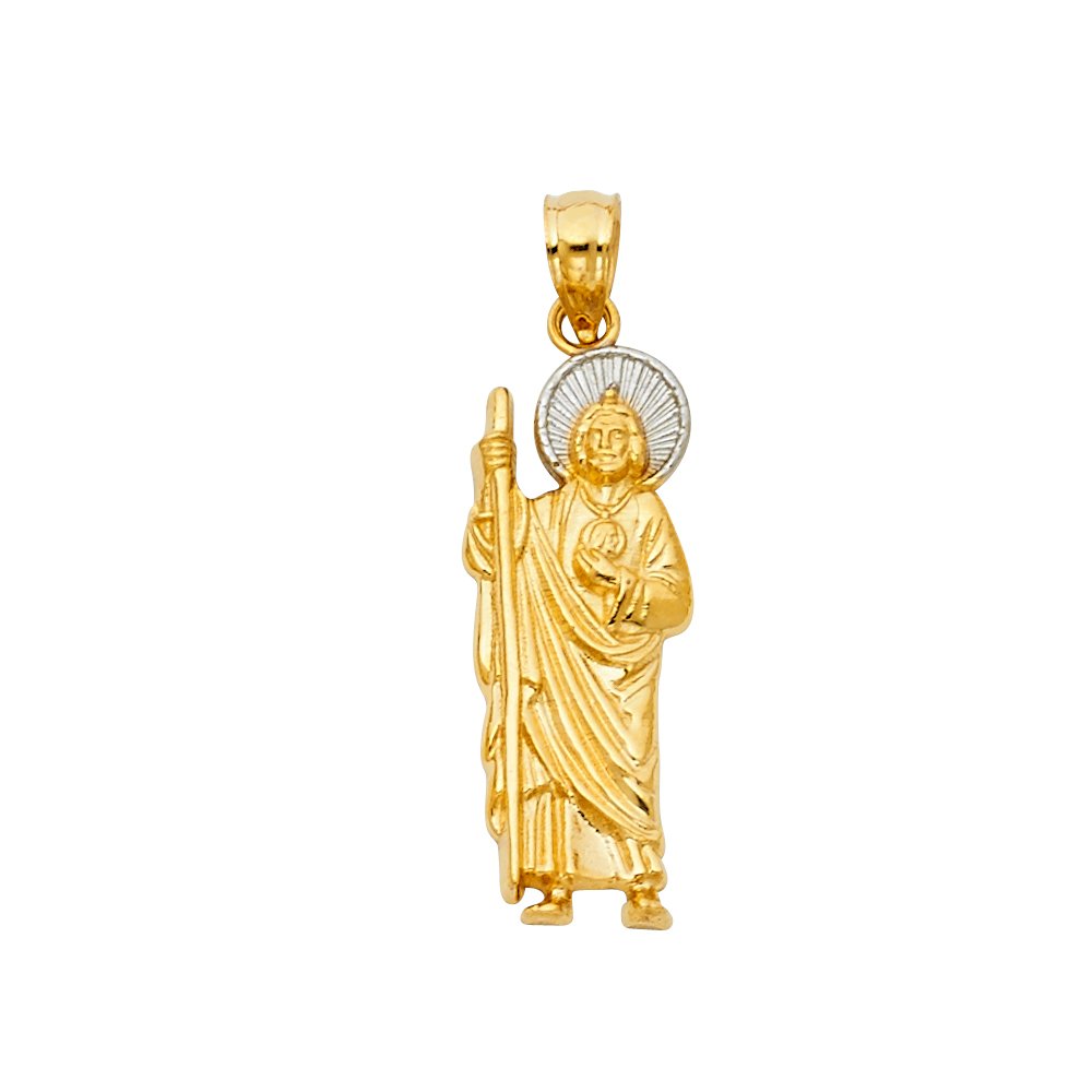 14K 2T Small San Judas Tadeo 30mm Pendant