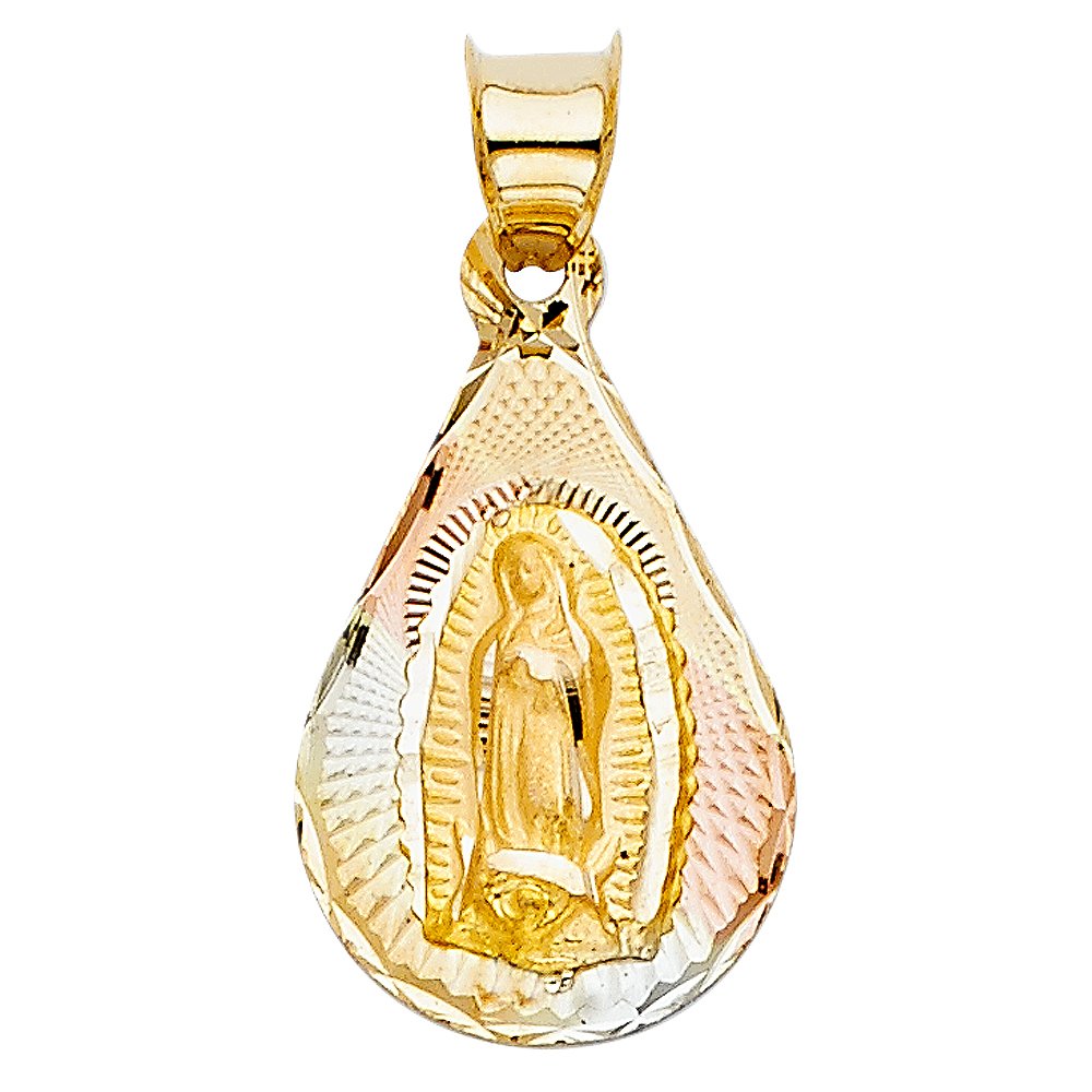 14K 3C Religious Guadalupe Pendant