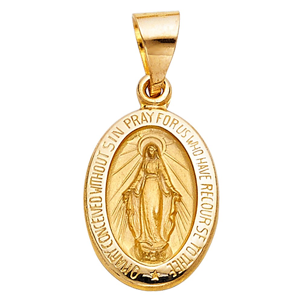 14K virgen milagrosa pendant