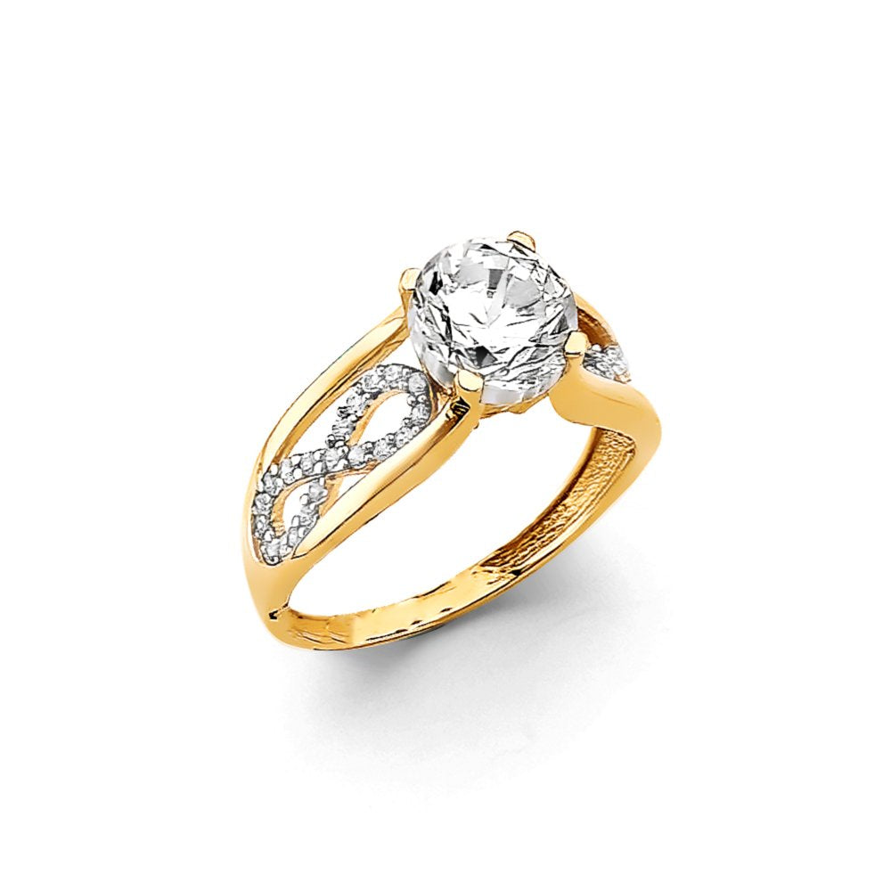 14KY CZ Engagement Ring