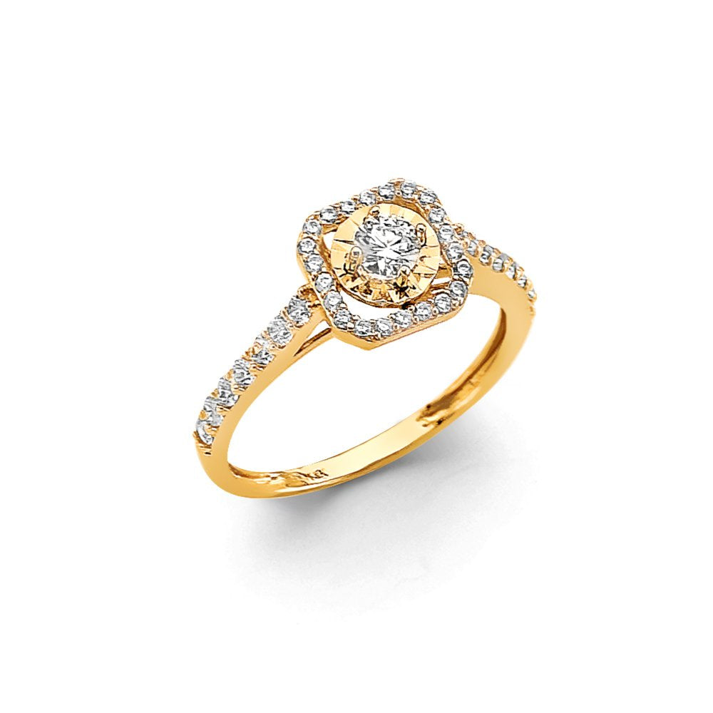 14KY CZ Engagement Ring