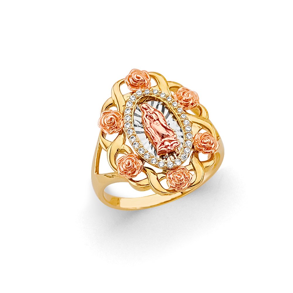 14K 3C  Roses Guadalupe Ring