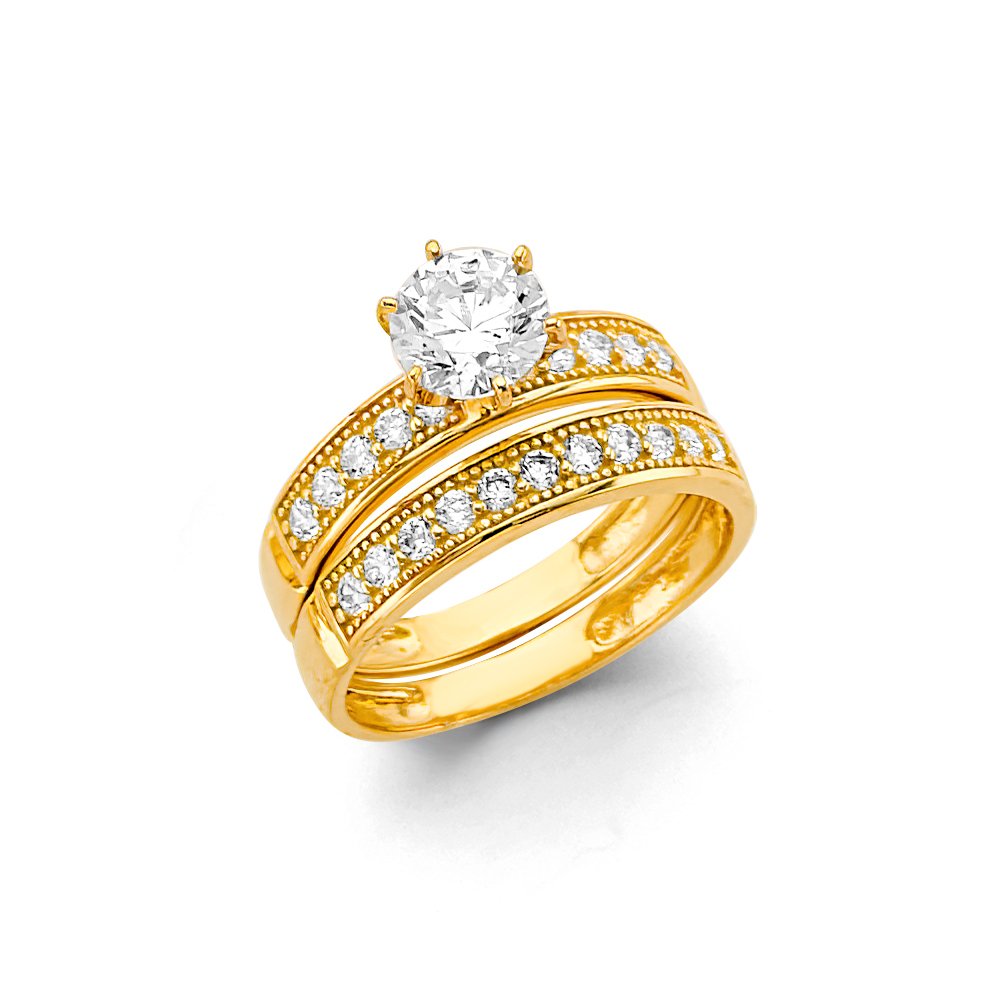 14k Wedding Cz 2P Set