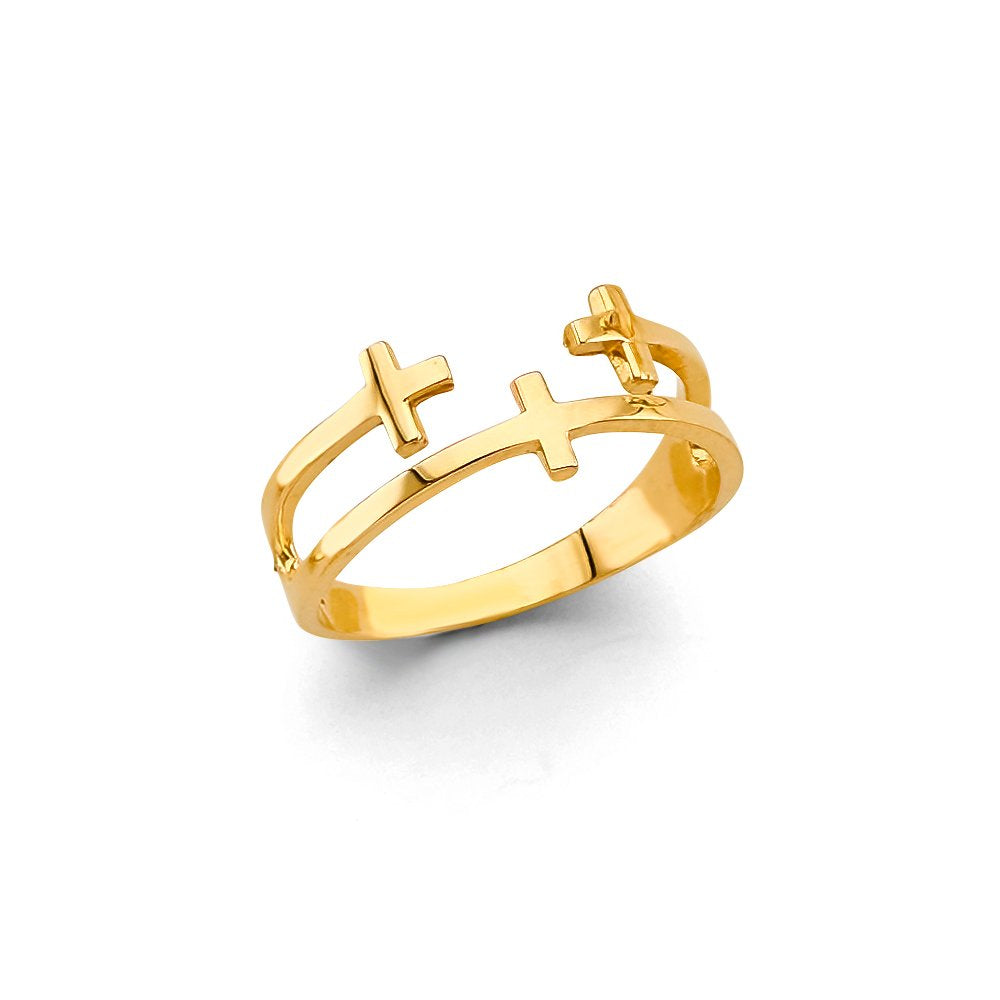 14KY 2 Line Cross Ring