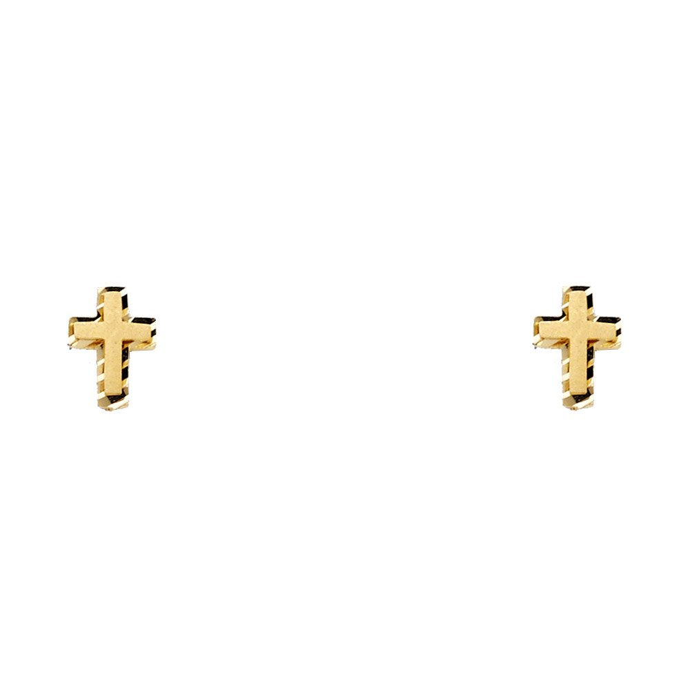 14KY Cross Stud Earrings