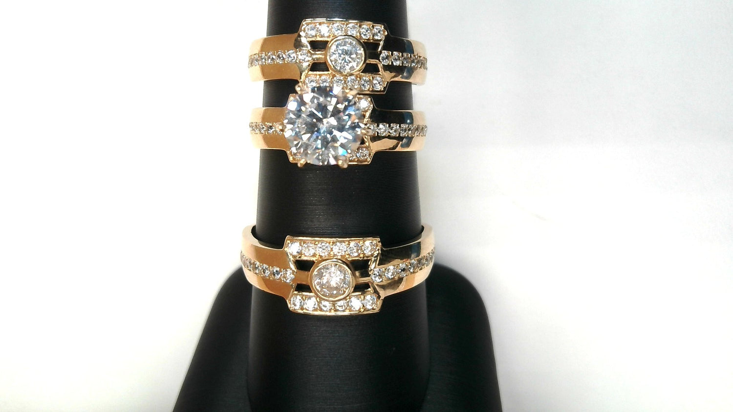 14K CZ Trio Wedding Set