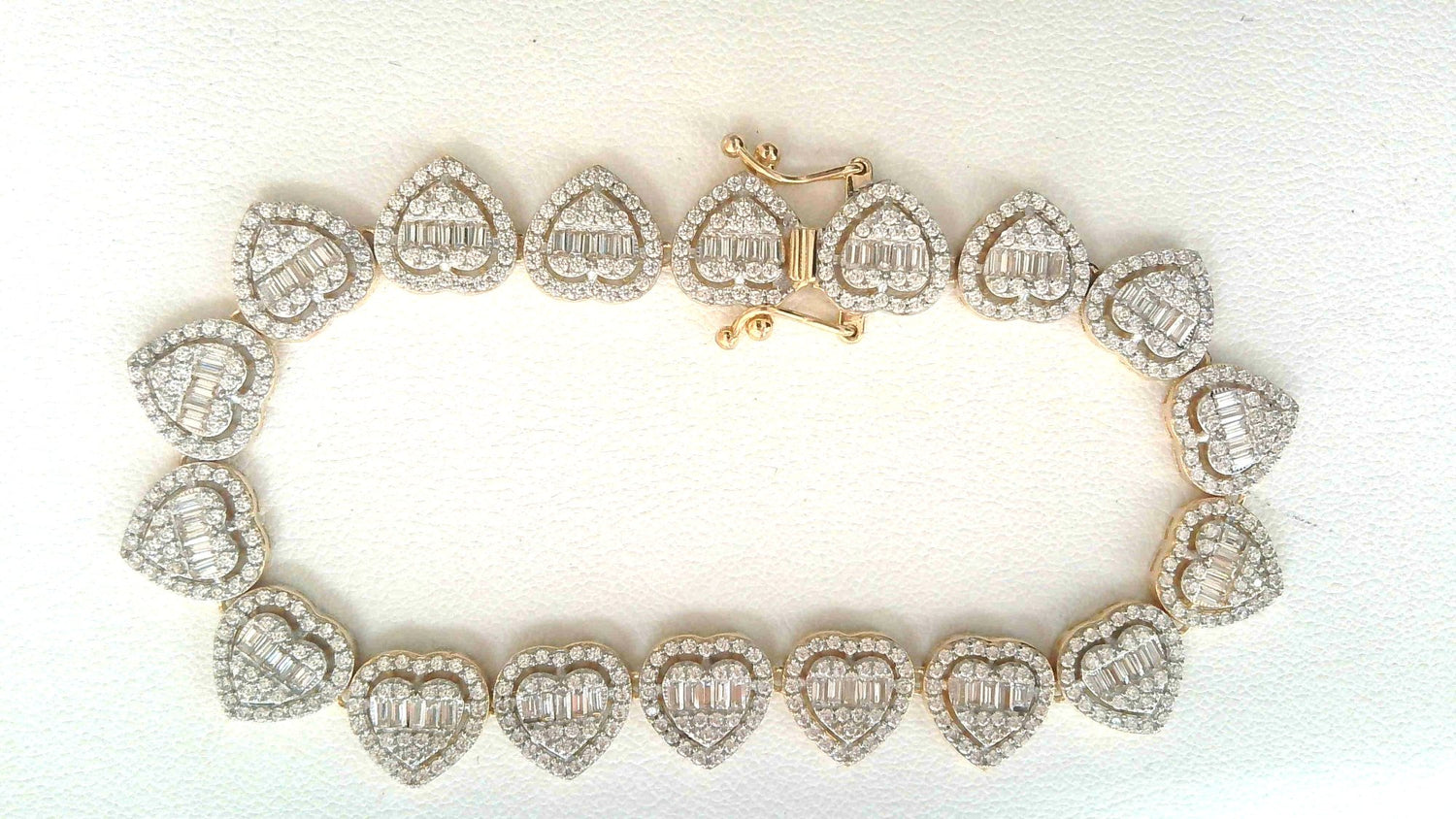 14KY CZ Fancy Hearts Bracelet